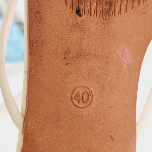 JMGXY Minimalist Thin Strap Thong Cream Sandals Size: 8 - Picture 11 of 12